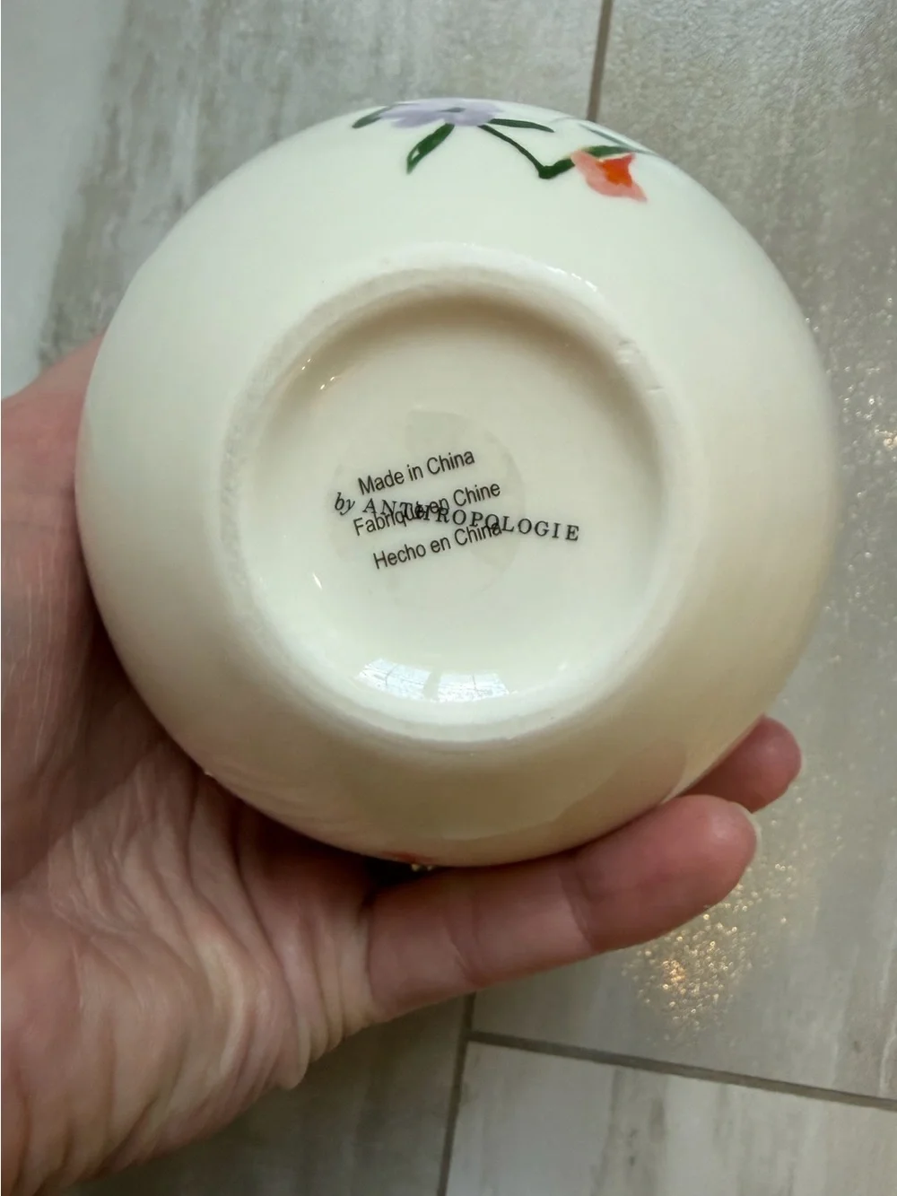 NWT Anthropologie Mama Flower Bee Ceramic Small Round Cottagecore Vase OS